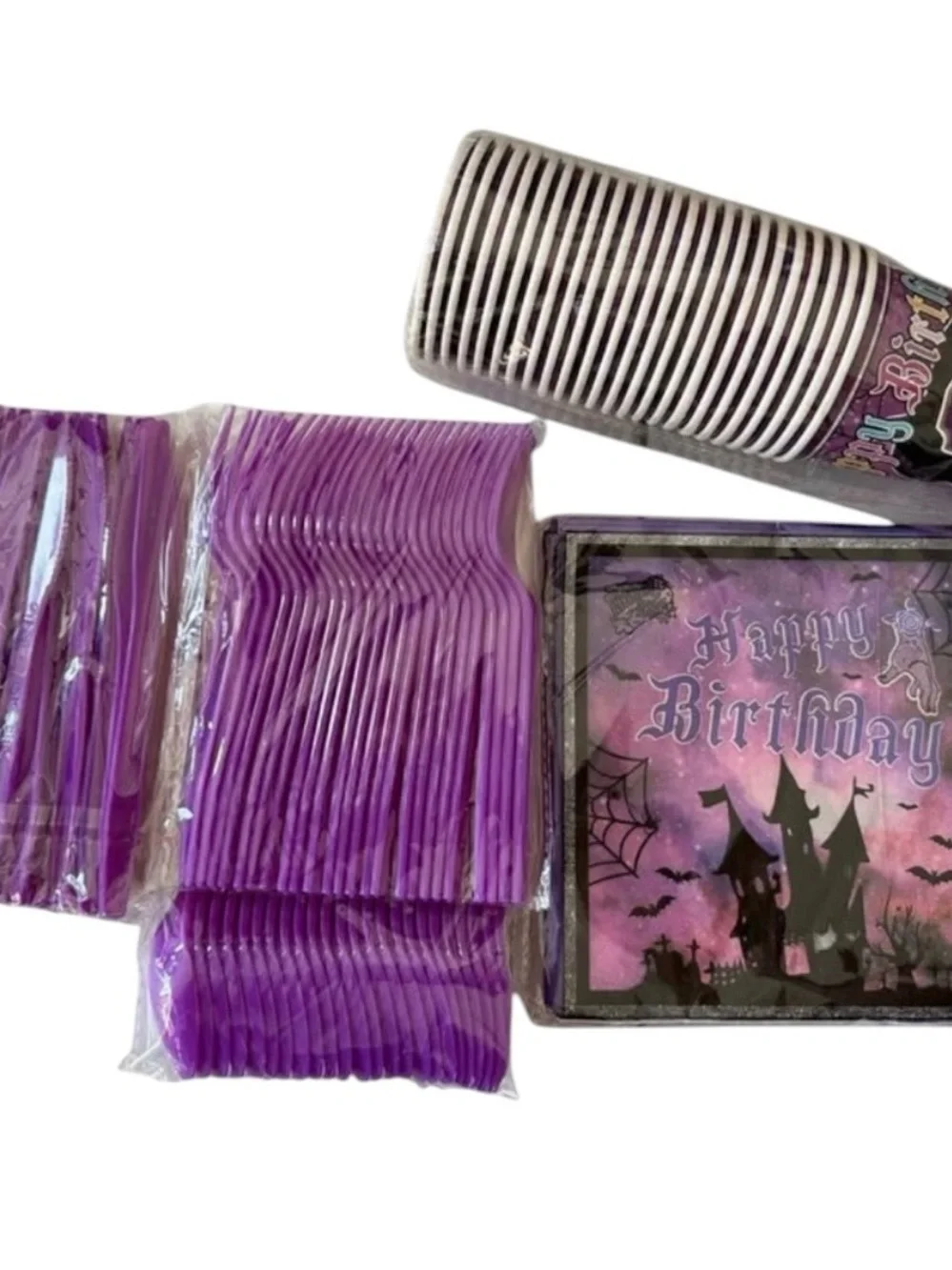 Wednesday Addams Birthday Party Tableware Set Plates Cups Napkins Cutlery Decor